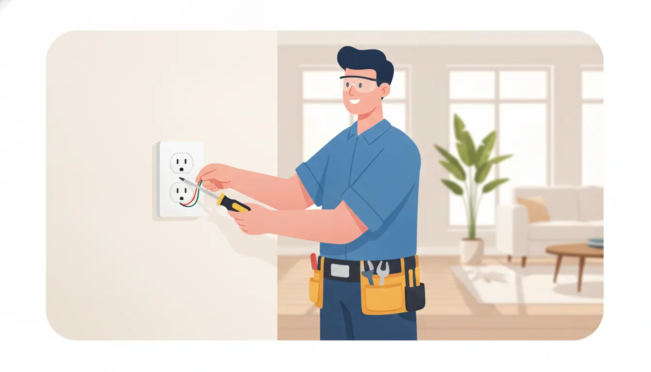 Licensed electrician installing a new electrical outlet in a Florida home