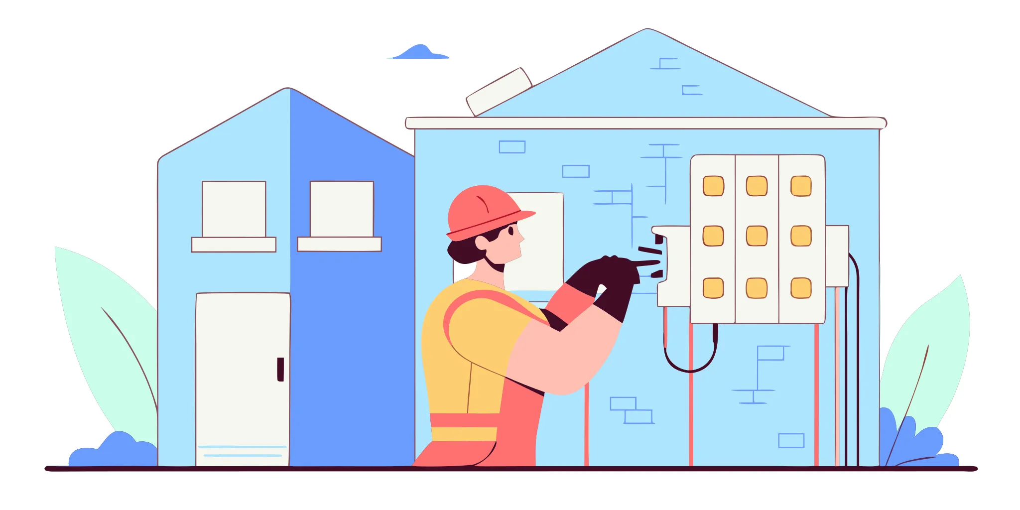 Professional electrician installing a modern electrical panel in a Florida home