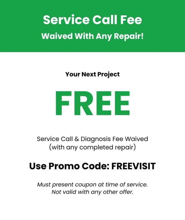 Service Call Fee Free — use promo code at checkout
