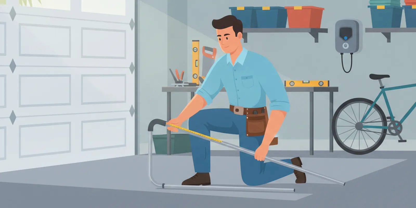 Electrician carefully bending EMT conduit with a hand bender during a home electrical project