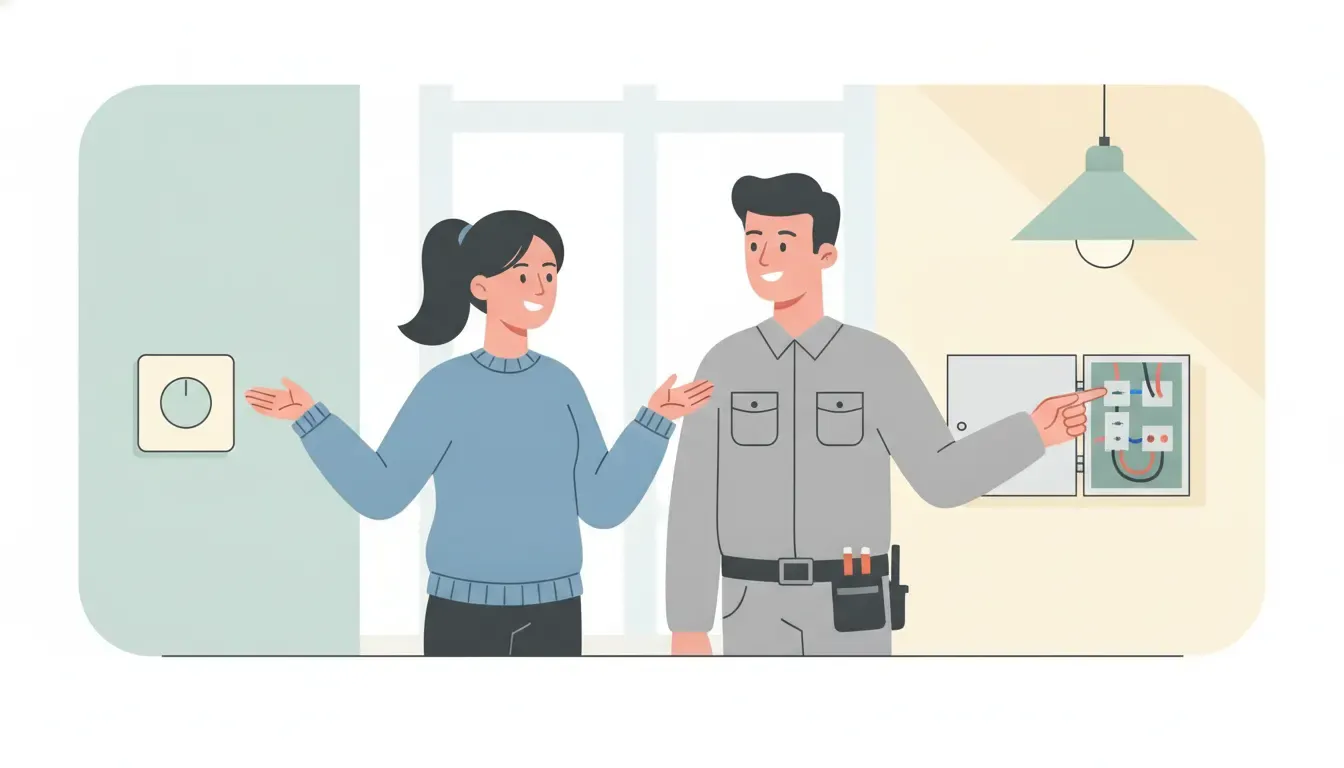 Electrician helping a homeowner choose the best smart switches for home