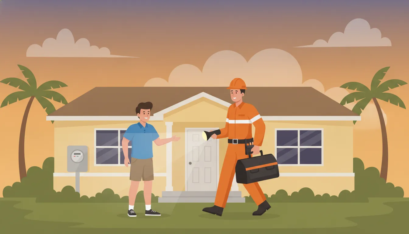 Emergency electrician helping a Florida homeowner